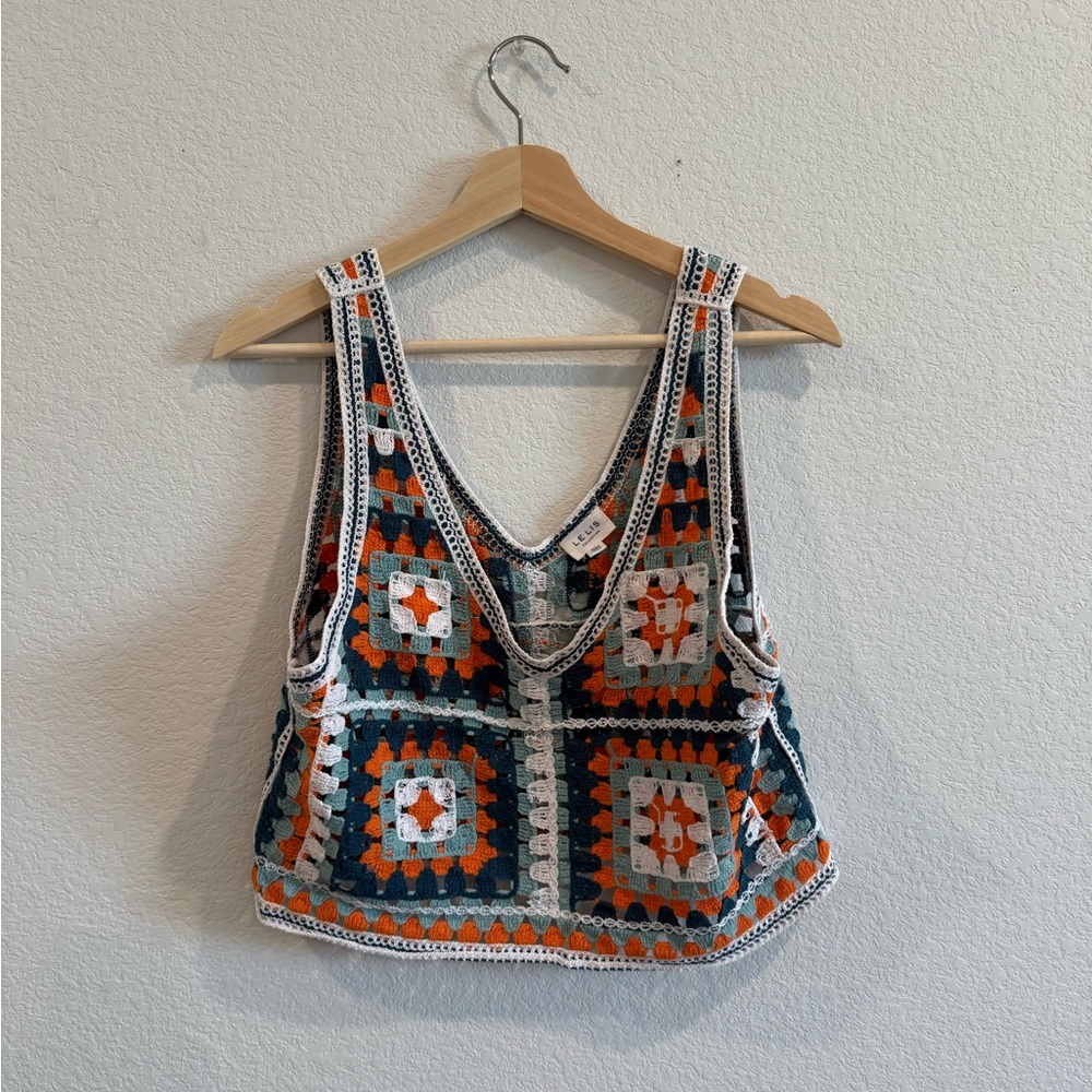 Le Lis Multicolor Crochet Tank Top